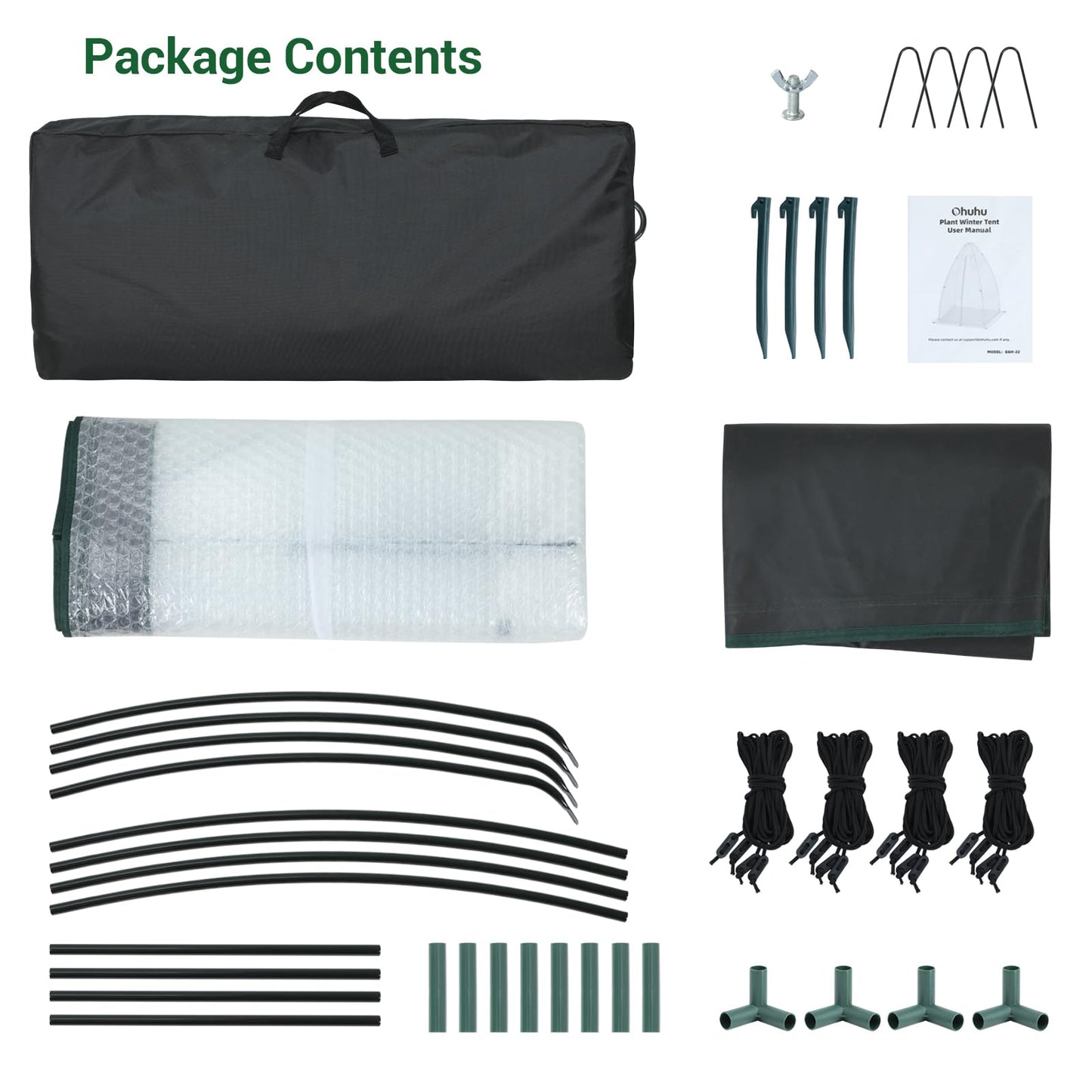 Green House for Outside Heavy Duty, Ohuhu Portable Walk-in Winter Greenhouse with Thick PE Bubble Cover - Small Greenhouses Outdoor for Plants Winter Protection
