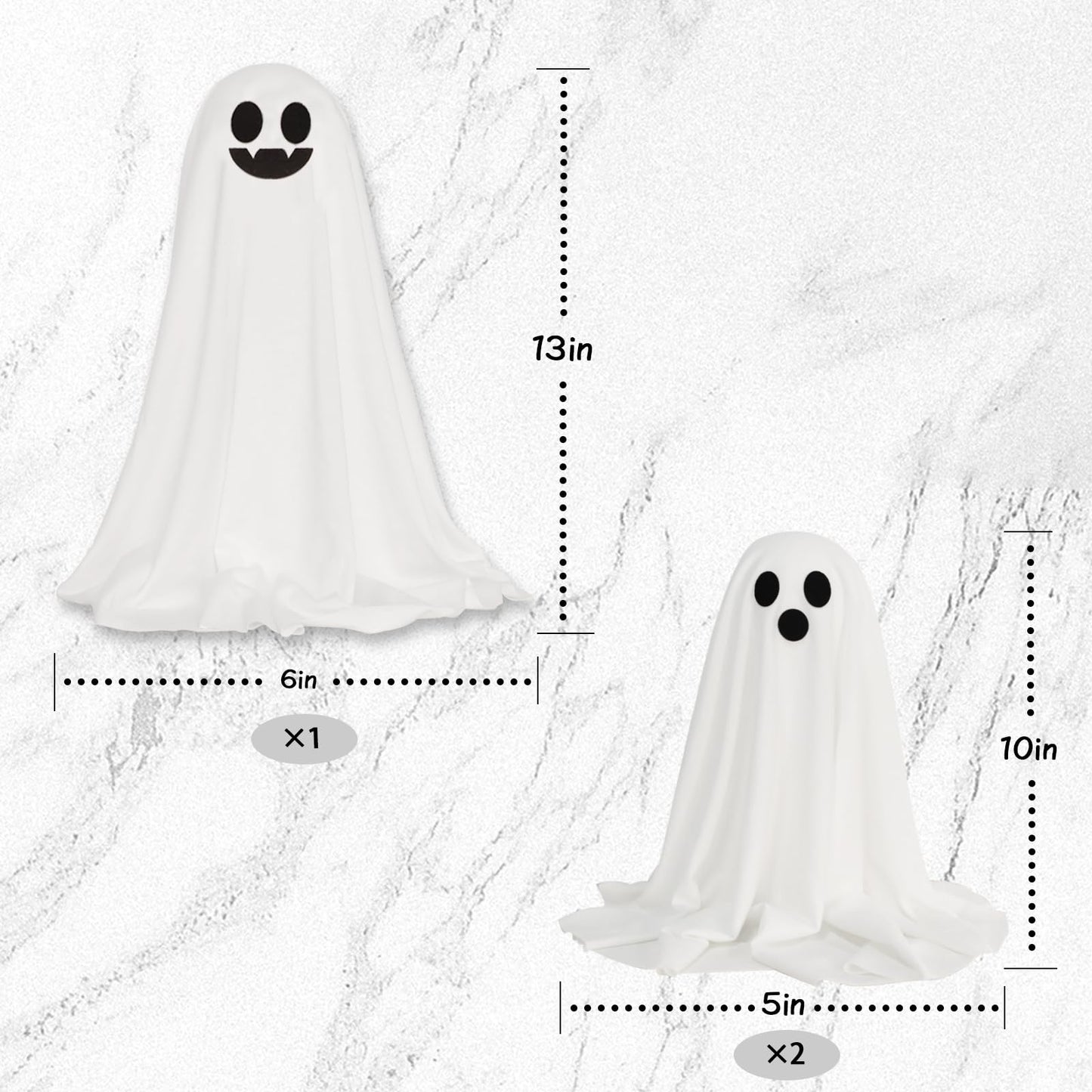 ORIENTAL CHERRY Halloween Decor - Halloween Decorations Indoor - Set of 3 DIY Spooky Ghosts Crafts - Scary Ghost for Indoor Party Home Table Room Kitchen Office