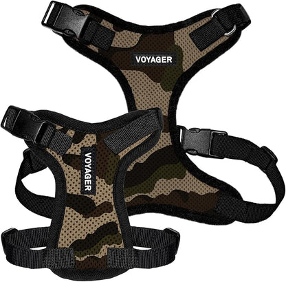 Voyager Step-in Pet Harness - All Weather Mesh, Adjustable Step in Harness for Cats and Dogs by Best Pet Supplies - Army/Black Trim, M