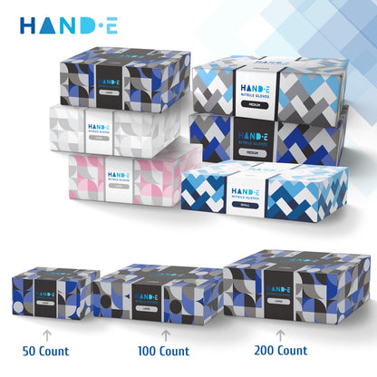Hand-E Touch Black Nitrile Disposable Gloves XL 100 Count - Powder & Latex Free, Textured Fingertips, Heavy Duty Rubber Gloves for BBQ, Cooking, Tattoo, Hair Color, Cleaning
