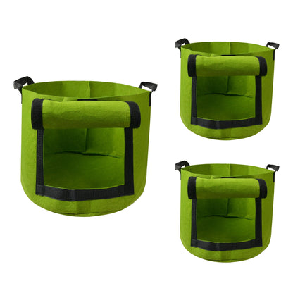 TINGMEIBESTLY Grow Bags, Aeration Fabric Pots with Handles, Pot for Plants-3 of Pack(10 Gallon-Green)