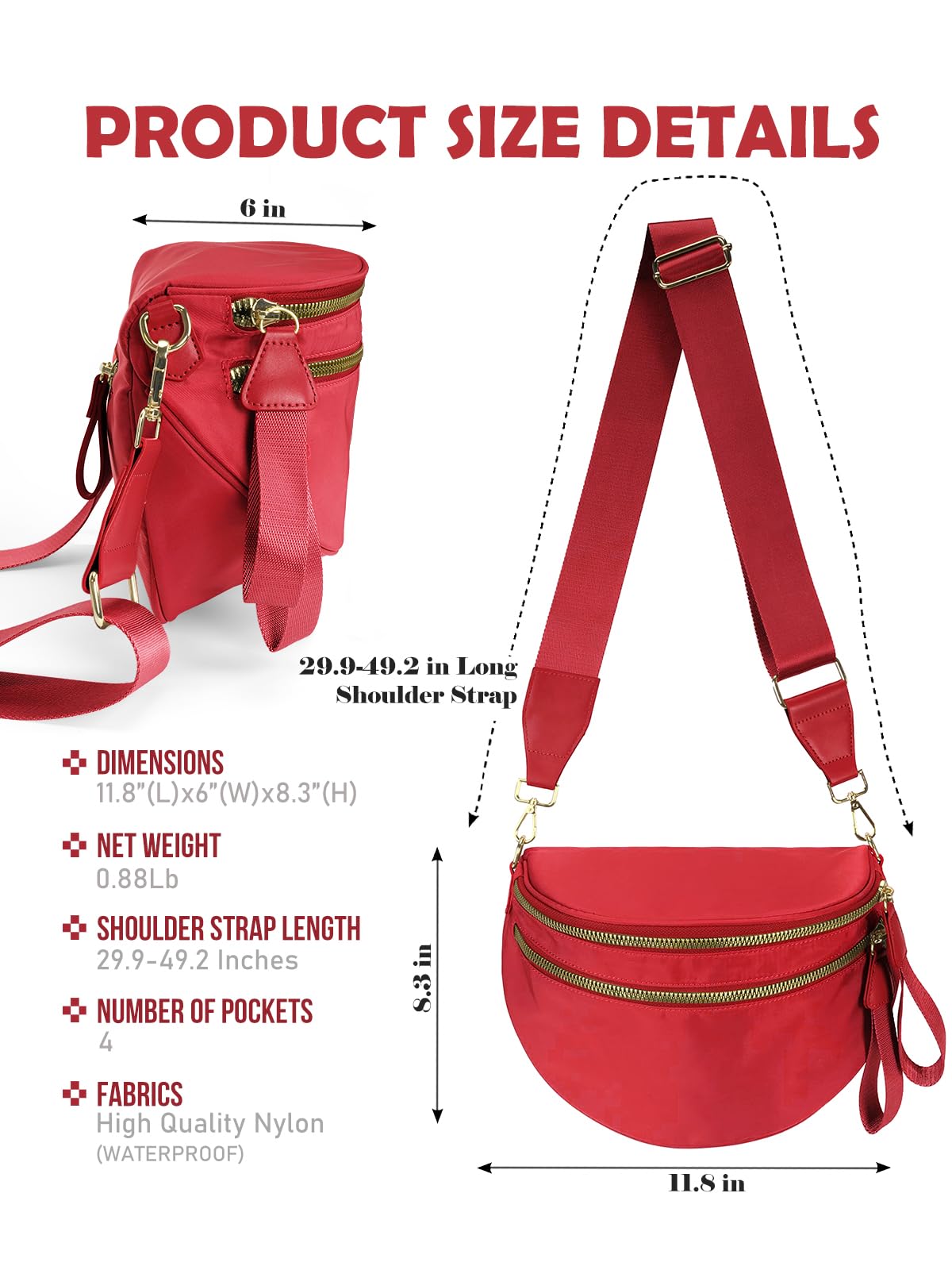 Pure Colour Crossbody Bag Bum Bag for Women,Spacious Purse Fanny Packs Belt Bag,Oversized Bum Bag (Colour Bum Bag-Beige)