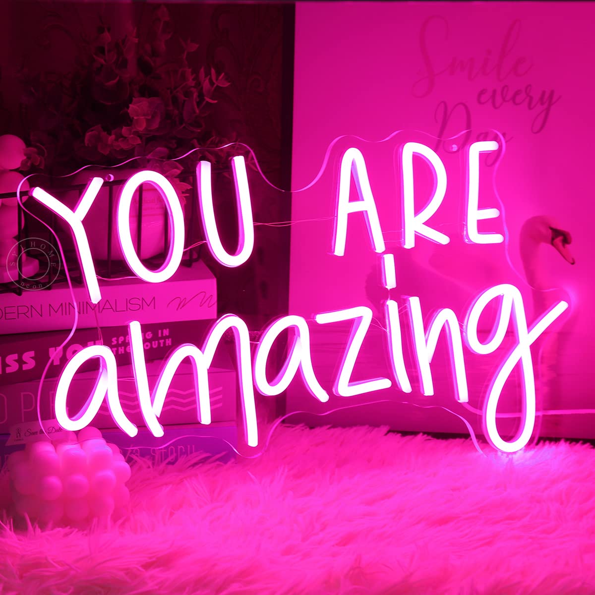SYLHOME You Are Amazing LED Neon Light Sign 5V Girls Boys Bedroom Living Room Classroom Wall Decor Sign Hanging Smart Kid Birthday USB 16.9" X 10.6" Warm White