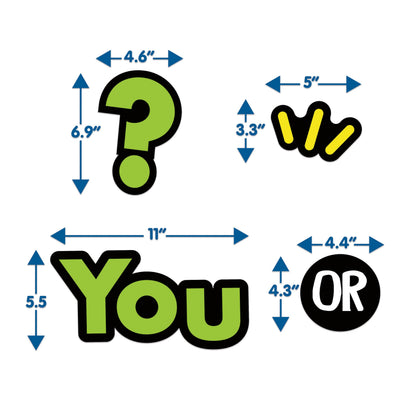 Eureka 661003 Would You Rather Interactive Mini Bulletin Board Set with Dry Erase Headliners, Multicolor, 12 Pieces