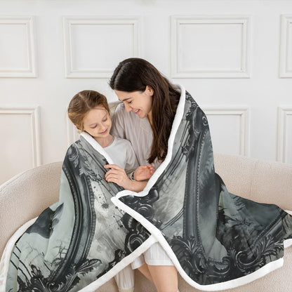 Erosebridal Halloween Crow Fuzzy Plush Throw Black Raven Bird Animal Fleece Blanket Gothic Retro Halloween Sherpa Blanket Woodland Wildlife Crow Decor Throw 50"X60" for Kids Teen Adults Bed Couch