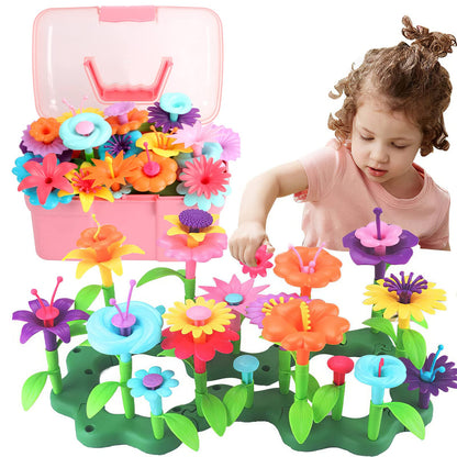 CENOVE Birthday Toys Gift for 3 4 5 6 7 Year Old Girls and Boys,Flower Garden Building Toy with Carry Box, STEM Toys for Preschool Children Educational Activity(130 Pcs)