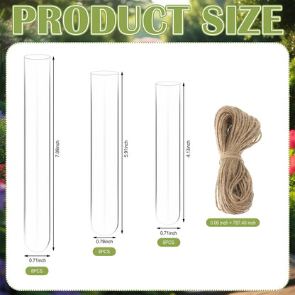 Hillban 24 Pcs Spring Party Decoration Plant Propagation Tubes Plastic Wall Planter Hanging Vase Propagation Station with Rope for Hydroponic Rustic Spring Home Garden Birthday Wedding Tea Party Decor