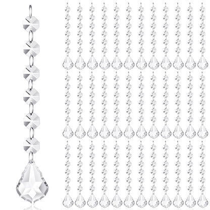 Nuenen 100 Pcs Acrylic Hanging Crystals for Centerpieces Chandelier Clear Crystal Garland Strands Ornament Acrylic Clear Beads Prisms Pendant for Christmas Tree Window Home Decoration(Maple Leaf)