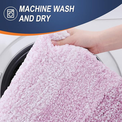 OLANLY Large Bathroom Rugs Mat 50x30, Extra Soft Absorbent Microfiber Bath Rugs, Rubber Backing, Quick Dry, Washable Bath Mat for Bathroom Floor, Tub and Shower, Home Decor Accessories, Pinkish-Purple