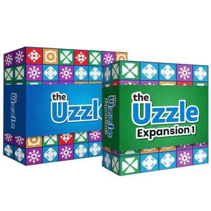 Uzzle 3.0 & Expansion Bundle - Includes New Level 5 Challenges - Fun for Family Game Nights - Skill Development & Gift Set – Bundle of Fun Board Games for Adults & Children - Ages 4+
