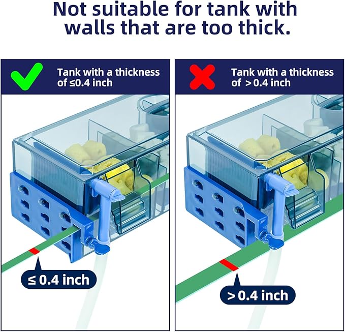 Multi-Stage Hang-On-Back Aquarium Filter for 20-50 Gallon Fish Tanks Waterfall Oxygenation & Ultra-Quiet HOB Filter System with Splash Guard & Dual Mounting(13 Inch)