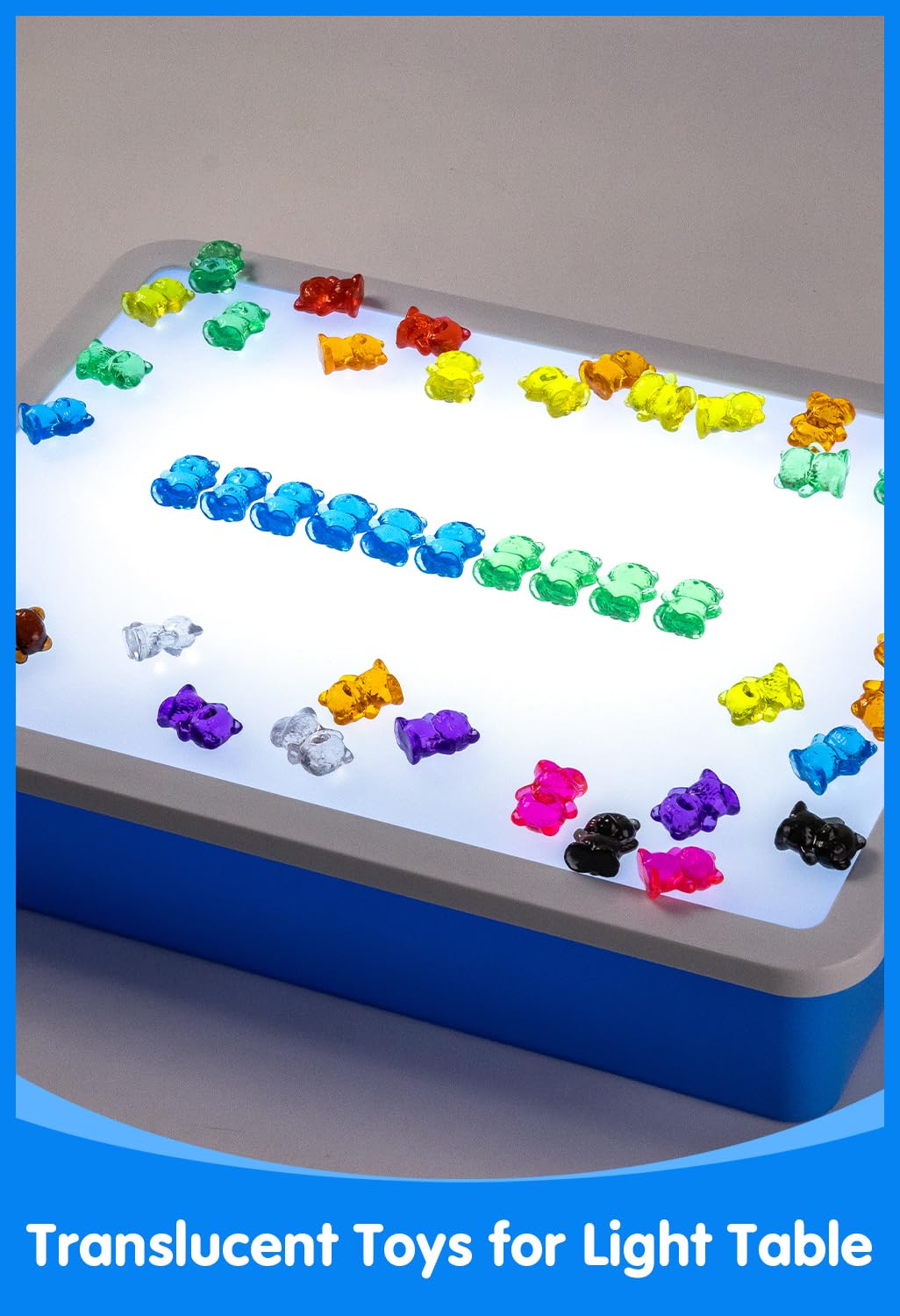 Odoorgames 100 Pcs Translucent Bear Counters - Light Table for Kids - Kindergarten Classroom & Light Table Manipulatives