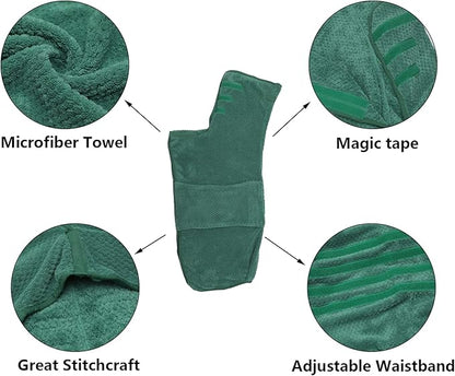 Geyecete Pineapple Grid Fast Drying Super Absorbent Dog Cat Bath Robe Towel - Green - S