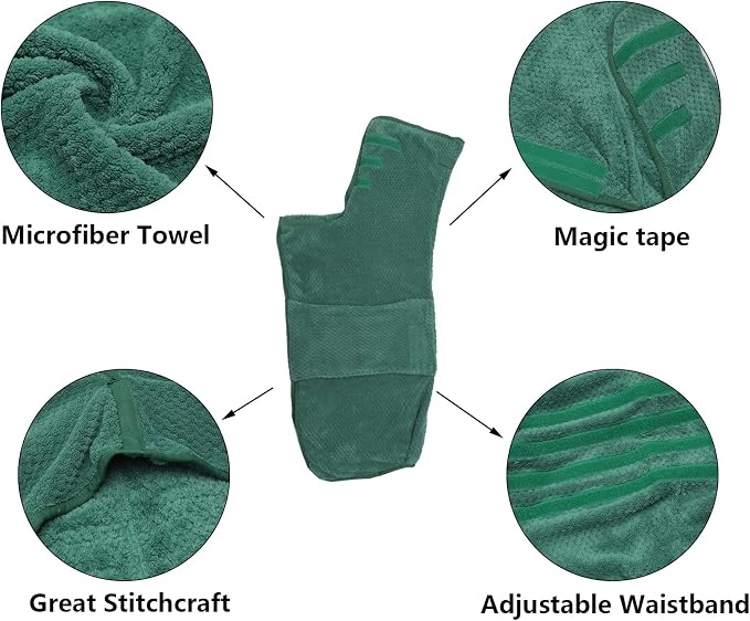 Geyecete Pineapple Grid Fast Drying Super Absorbent Dog Cat Bath Robe Towel - Green-L