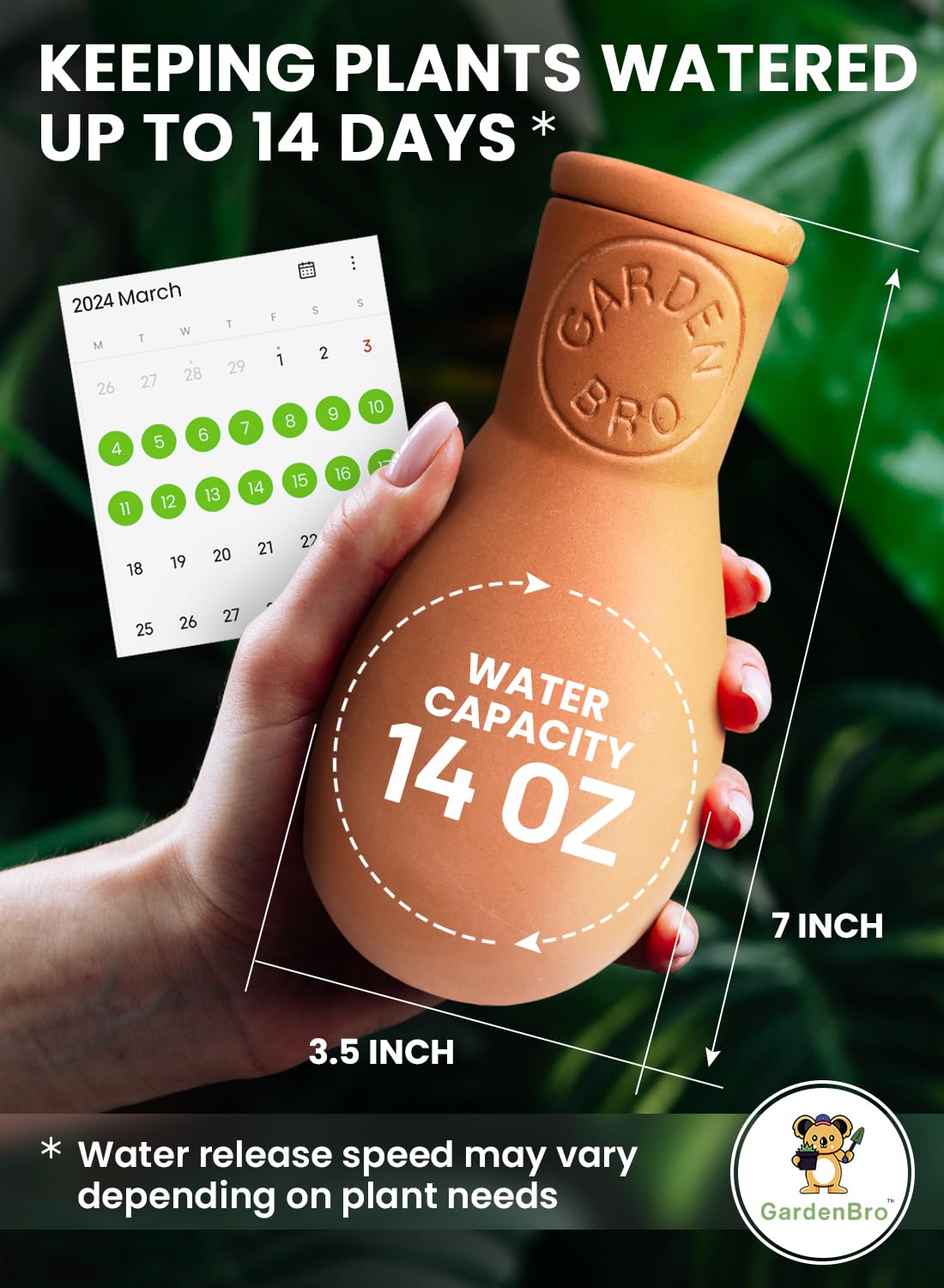 4 Pcs Ollas Terracotta Watering Pots Large - 14 Oz Terracotta Self Watering Globes For 1-week Easy To Refill - Clay Garden Olla Pots Plant Waterers While On Vacation Outdoor & Indoor [4pcs Large 14oz]
