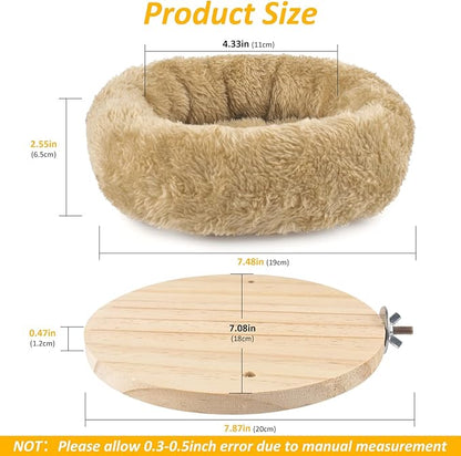 DBNESS Medium Bird Nest for Cage, Removable Plush Parrot Hammock Warm Resting Perch Platform for Budgies Cockatiel Conure Parakeet Hamster Washable Breeding Sleeping Lay Eggs Nesting