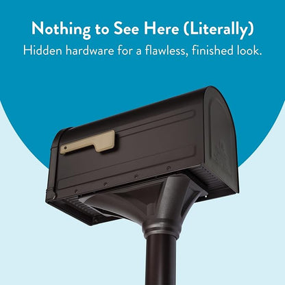 Architectural Mailboxes Roxbury Mailbox with Post, Rubbed Bronze, Large | Includes the matching post and all hardware. Galvanized steel build and rust-resistant powder-coat finish. USPS approved.