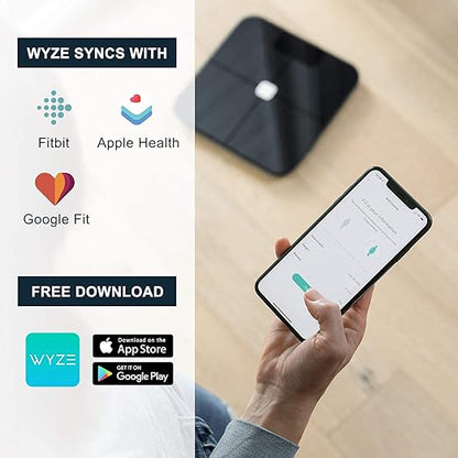 Wyze Scale for Body Weight, Digital Bathroom Smart Scale for Body Fat, BMI, and Heart Rate, 12 Body Composition Analyzer with App, Bluetooth, 400 lb (Blue)