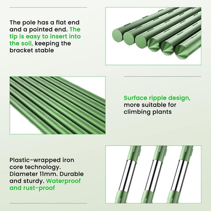 JK-GMTE A-Frame Metal Garden Trellis Set for Raised Bed for Climbing Plants Outdoor-Detachable Cucumber Climbing Trellis with Net Clips-Garden for Cucumber Flowers Vegetables