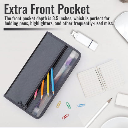 Small Accordion File Organizer with Safe Zipper, 13 Pocket Expanding File Folder with Front Pencil Pouch, Wallet for Coupon,Receipt,Bills,Cash, School Office Supplies, A6 Size