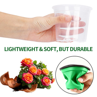 40 Pcs Seed Starter Pots Kit 2.5/3.5/4/5 Inch Clear Nursery Pots for Plants for Seedlings,Succulents,Plastic Nursery Pots with Drainage Holes (10 of Each Size),Garden Pot for Outdoor Indoor (Size A)