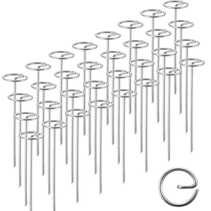 SUMGROW 120 Pack 6-inch, Landscape Staples, Fabric Pins, Weed Barrier Stakes, Circle Top Galvanized Steel Spikes for Securing Outdoor Tent, Ground Sheets, Fleece, Edging, Lawn Turf, Decorations