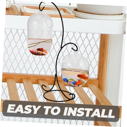 BESPORTBLE Creative Glass Hydroponic Plant Vase with Rack Dual-Layer Terrarium Container for Succulents and Fish Decorative Desktop Planter for Home and Office