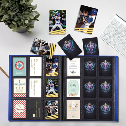 Card Binder, Upgraded 9 Pockets Trading Card Collection Binder for Cards, 360 Card Book Holder Album for Yugioh, MTG, TCG, Magic, Sports Cards - Blue