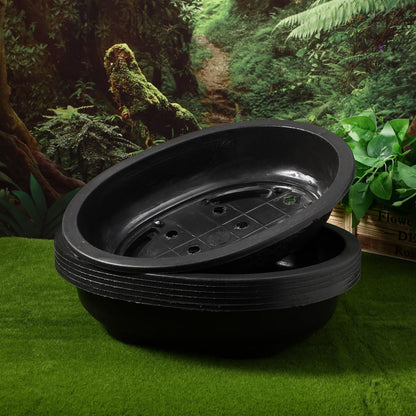 Kisangel 6pcs Large Oval Gardening Pots Plastic Plant Containers with Drainage Holes for Outdoor Indoor Flower Pots Planters Suitable for Garden and Patio Use