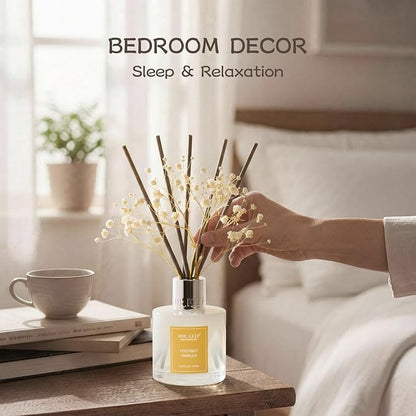 Airkeep Reed Diffuser Set,3.38 fl oz (100 ml) - Coconut Vanilla Oil Diffusers with 8 Reed Sticks, Home Fragrance Reed Diffuser for Bathroom Shelf Decor