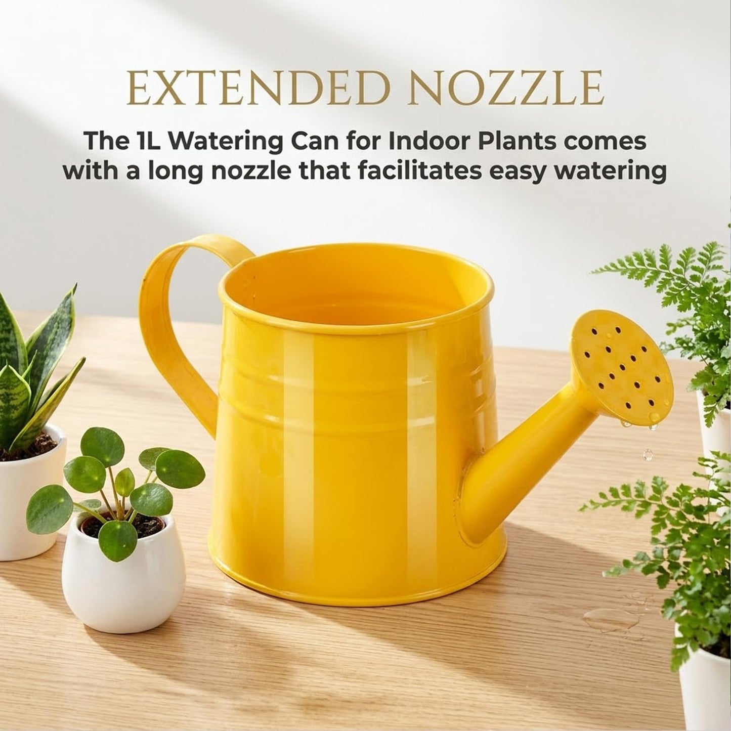Small Metal Watering Can - 1L Metal Flower Garden Watering Can, Gardening Tool Accessories for Outdoor Indoor Plants Lawn (Blue)
