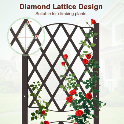 Giantex Raised Garden Bed with Trellis, Garden Planter for Vine Climbing Plant Vegetable Herb Flower, Outdoor Standing Garden Bed with Drainage Hole for Yard Balcony Entryway 16"x16"x 48"