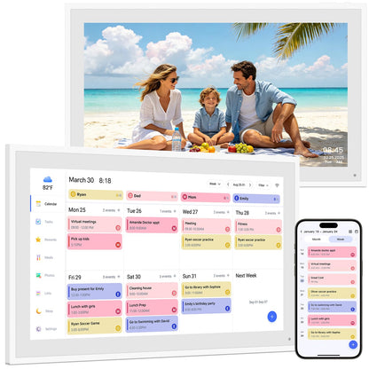 15.6 Inch Digital Calendar Wall, Electronic Planner & Chore Chart, 1080P Full HD Interactive Calendar Touchscreen for Family Planner Display, Smart Family Calendar, Desk/Wall Mountable, Gifts for Women Men