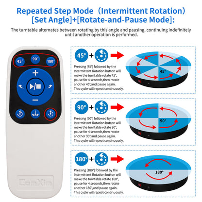 15.8In Remote Motorized Electric Turntable Rotating Display Stand Rotating Platform Photography Turntable motorized lazy susan base giratoria para for Photography,3D Scanner,(Load Range:132~400lbs)