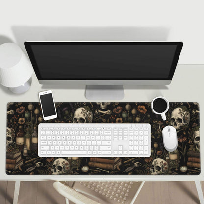 Mysterious Magic Skull Gaming Mouse Pad Large Extended Desk Mat Non-Slip Rubber Base Keyboard Pad with Stitched Edges for Office Gaming 31.5x11.8 in