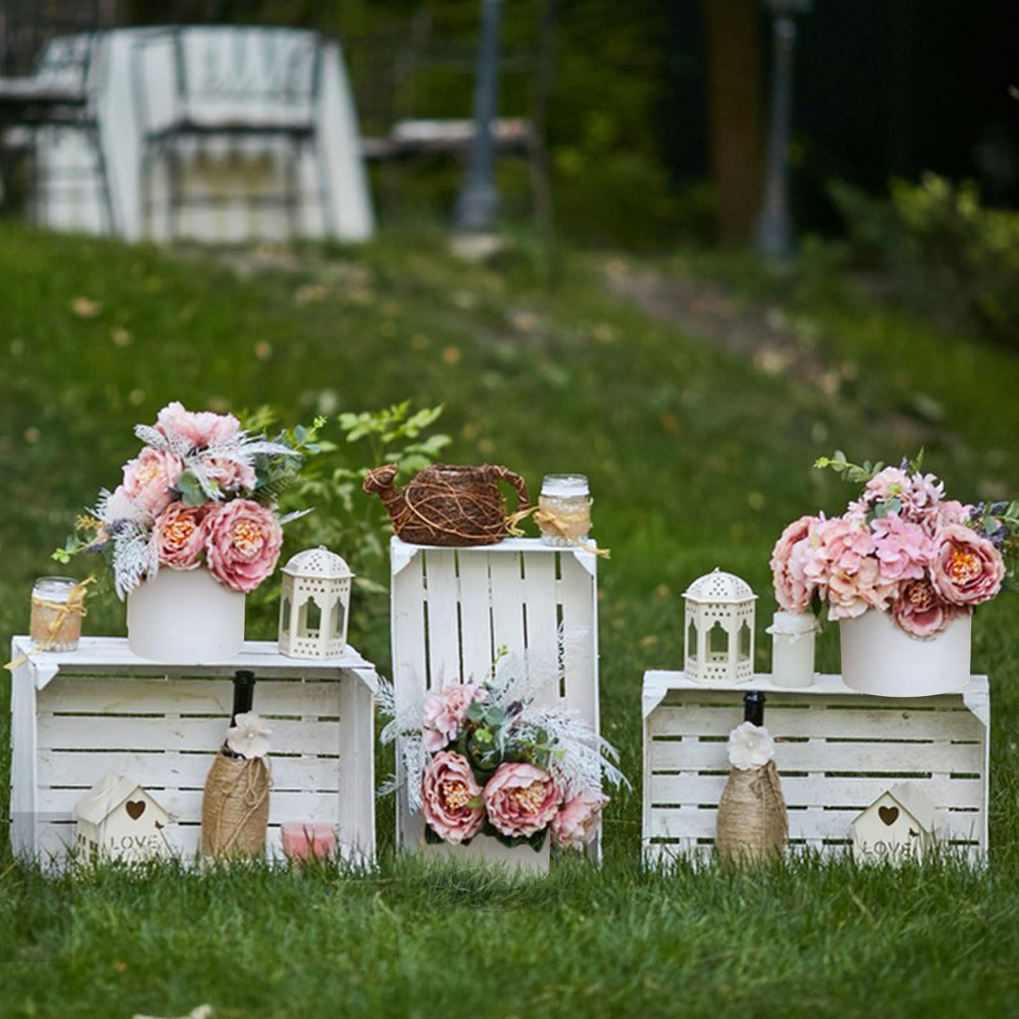 Kuabiz 6 Pcs Plastic Flower Boxes for Arrangements 5 x 5 Inch Cylinder Planter Box Floral Centerpiece Containers with Removable Foam Blocks for Wedding Home Garden Craft Decor