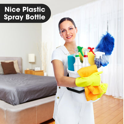 Eccliy 12 Pcs 16 Oz Plastic Spray Bottle, Adjustable Empty Reusable Sprayer for Cleaning, Planting, Water, Bathroom and Kitchen, BBQ, Commercial and Residential (Original,Red,Green)