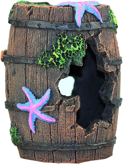 WishLotus Aquarium Fish Tank Decorations, Aquarium Hideout House Theme Plastic Plants Fish Cave Aquarium Castle Mermaid Ornaments, Shipwreck Hideouts Fish Tank Accessories Décor