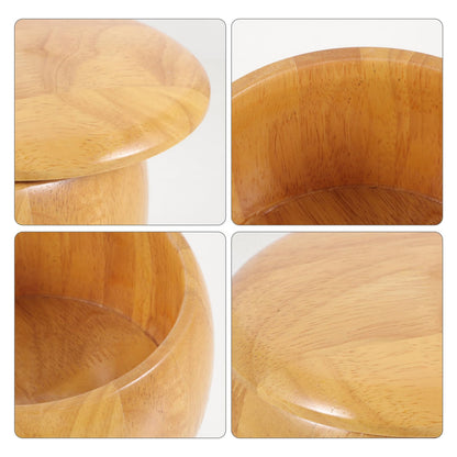 2pcs Go Chess Pieces Storage Wooden Chess Pieces Bowl Lid Go Jar Storage Container Pot