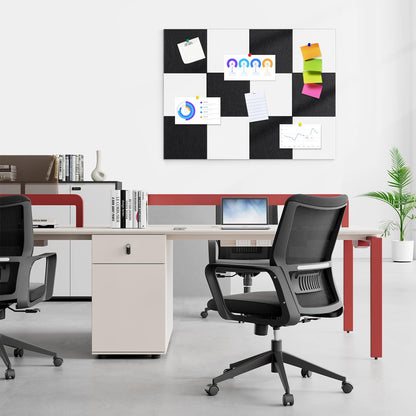Large Cork Board for Walls 48"x36" |Cork Board Alternative| 12 Pack Felt Wall Tiles| White Bulletin Board with Removable Adhesive | Cork Boards Pinboard for Office Home Classroom,White