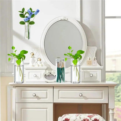 Glass Vase Vase 3Pack Wall Hanging Glass Planters Plant Terrarium Plants Holders Air with Plastic Invisible Traceless Hangers(3Pcs Small)