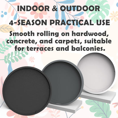 2 Pack of 11 Inch Heavy Duty Plant Caddy with Wheels,Rolling Plant Stand Pot Trolley,Wheeled Planter Saucer Tray,Potted Flower Mover Dolly with Casters Round Coaster for Indoor Outdoor