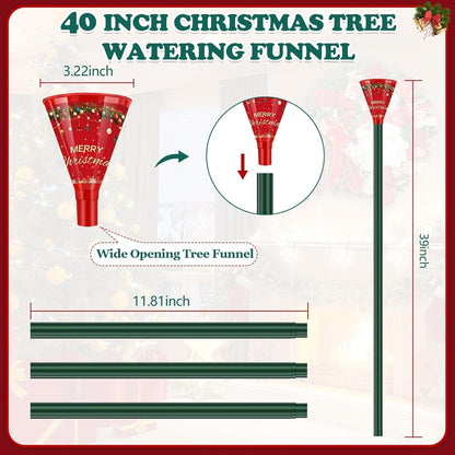 IPOOLTENG 2PCS Christmas Tree Watering Funnel 6 Tube 2 Funnels 75 Inch - 6 Section Plastic Christmas Tree Funnel, Long Funnels for Watering, Best Gifts for Your Parents to Water Tree