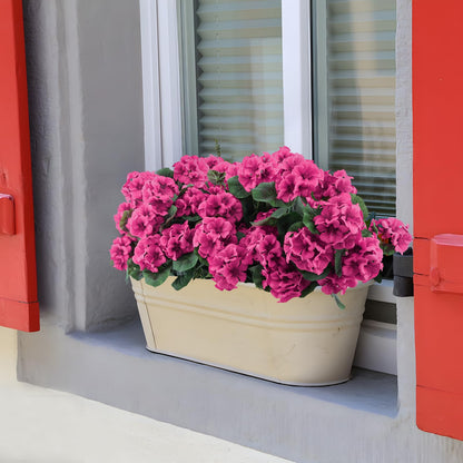 Hananona 6 Pcs Artificial Geranium Flowers for Outdoors Geraniums Silk Flowers Outdoor UV Resistant Garden Plants Faux Flowers for Home Kitchen Table Centerpieces Decor (6, Rose Red)