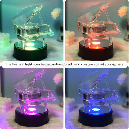 FIEIFI LED Motorized Rotating Light Display Base for Crystals Glass Art Light Turntable Crystal Display Stand 3D LED Light Ornament Lamp Holder 360 Degree Electric Turntable- 4.5 Inch Diameter (black)