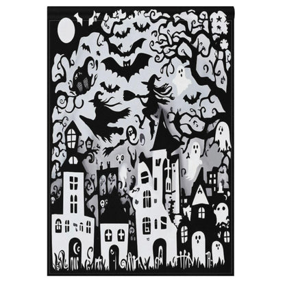 Halloween Witch Black House Flag 28x40 Inch Double Sided Outside Spooky Ghost Boo Bat Seasonal Yard Outdoor Flag Banner for Garden Lawn Patio Holiday Decorations
