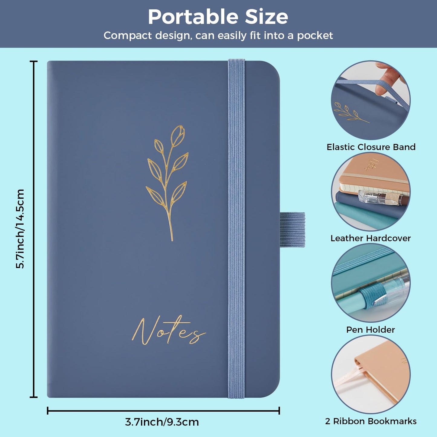 NIRMIRO 3 Pack Small Pocket Journaling Notebooks with Pen, A6 (3.7" x 5.7"), for Women/Men Work Writing Travel Business, School Office Supplies