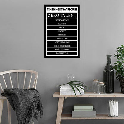 GYMHYSP Motivational Canvas Wall Art 12x18 Inch,Inspirational Ten Rules Quotes Print, Positive Affiramed Poster Decor Artwork for Home Gym Office Bedroom Framed Ready to Hang