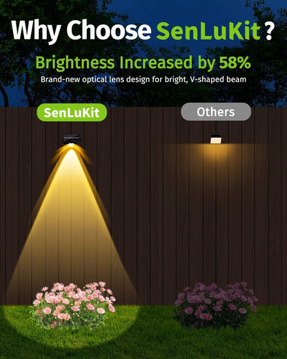 Solar Fence Lights Outdoor Waterproof High Brightness LED Spot Lens Deck Lights 7 Mode Warm & Cool White RGB Solar Powered Wall Lighting Decor for Outside Patio Step Backyard Railing Pool - 8 Pack