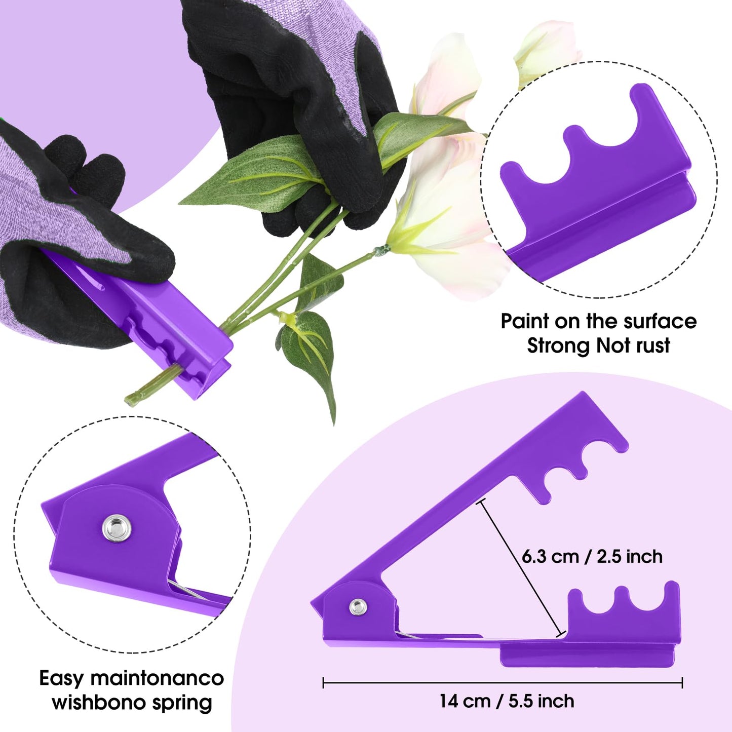 WILLBOND Gardening Gift Set for Women, Mother's Day Floral Arrangement Kit with Pruning Shears, Thorn Remover, Gloves and Floral Tape, Garden Tool Gift Kit for Mom, Wife, Garden Lovers(Purple)